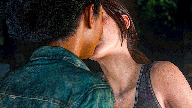 The kiss between Ellie and Riley from the Last of Us - Left Behind (Naughty Dog, 2014)